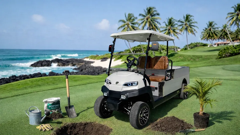 KleverOro-4 electric golf cart promotion in Punta Cana