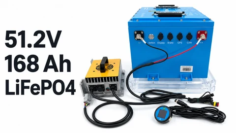 51.2V 168Ah LiFePO4 Battery Kit with Charger and Display thumbnail 1
