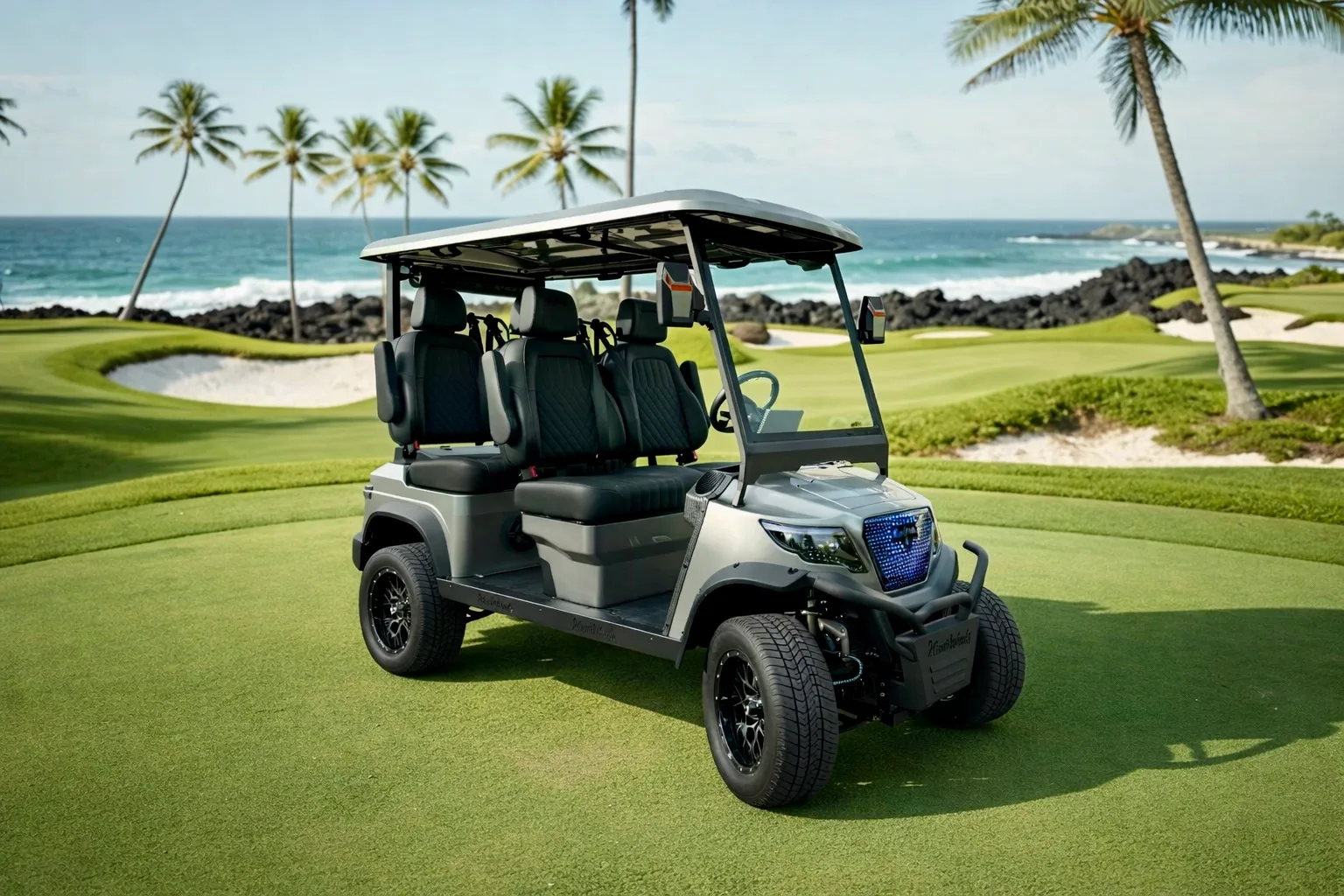 KleverDiamond-4L Solar — Ultra-Luxury AWD 4-Seat Electric Golf Cart with 280 W Solar Roof