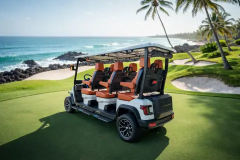 KleverDiamond-6L Solar - carrito de golf eléctrico elevado de 6 asientos, ultralujo y panel solar de 360 W miniatura 2