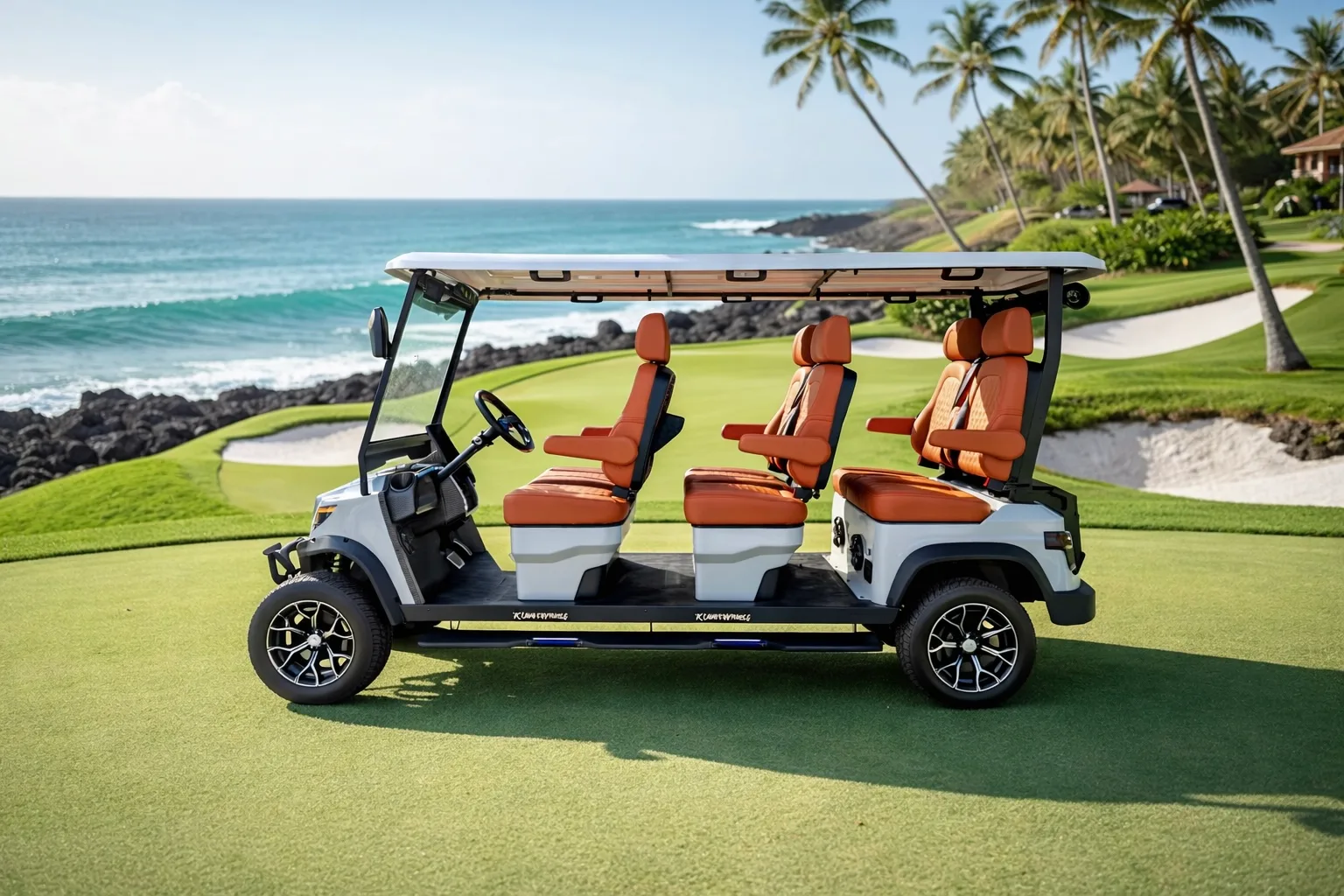 KleverDiamond-6L Solar — Ultra-Luxury AWD 6-Seat Electric Golf Cart with 360 W Solar Roof