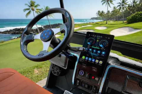 KleverDiamond-6L Solar - carrito de golf eléctrico elevado de 6 asientos, ultralujo y panel solar de 360 W miniatura 4