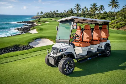 KleverDiamond-6L Solar - carrito de golf eléctrico elevado de 6 asientos, ultralujo y panel solar de 360 W miniatura 5