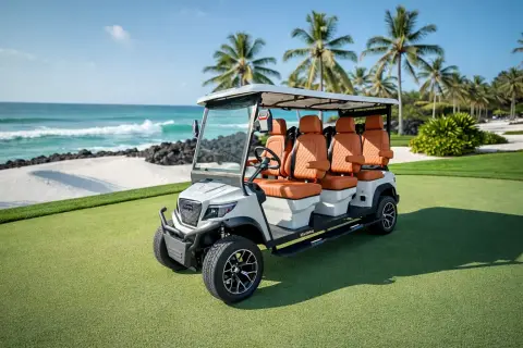 KleverDiamond-6L Solar - carrito de golf eléctrico elevado de 6 asientos, ultralujo y panel solar de 360 W miniatura 6