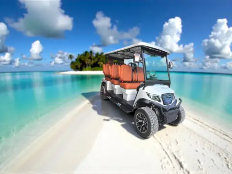 KleverDiamond-6L Solar - carrito de golf eléctrico elevado de 6 asientos, ultralujo y panel solar de 360 W miniatura 7