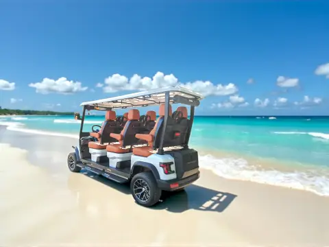 KleverDiamond-6L Solar - carrito de golf eléctrico elevado de 6 asientos, ultralujo y panel solar de 360 W miniatura 10