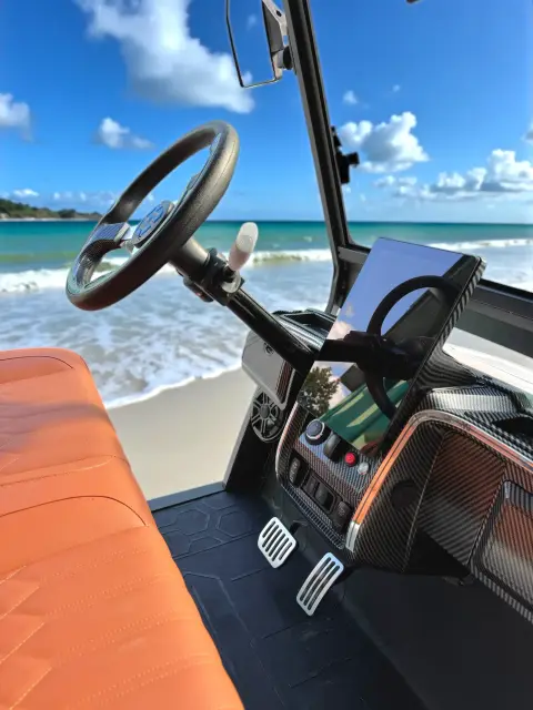 KleverDiamond-6L Solar - carrito de golf eléctrico elevado de 6 asientos, ultralujo y panel solar de 360 W miniatura 15