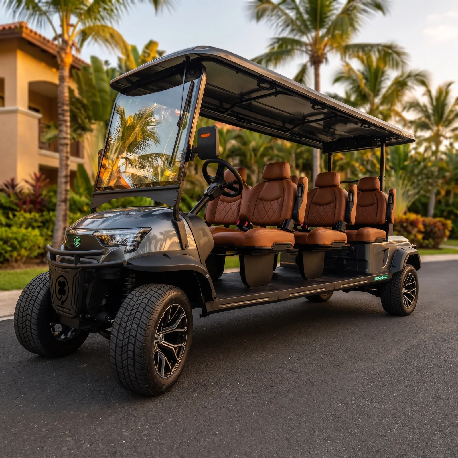 KleverEvo-6L: Lifted 6-Seat Electric Cart (LiFePO4, Power Steering)