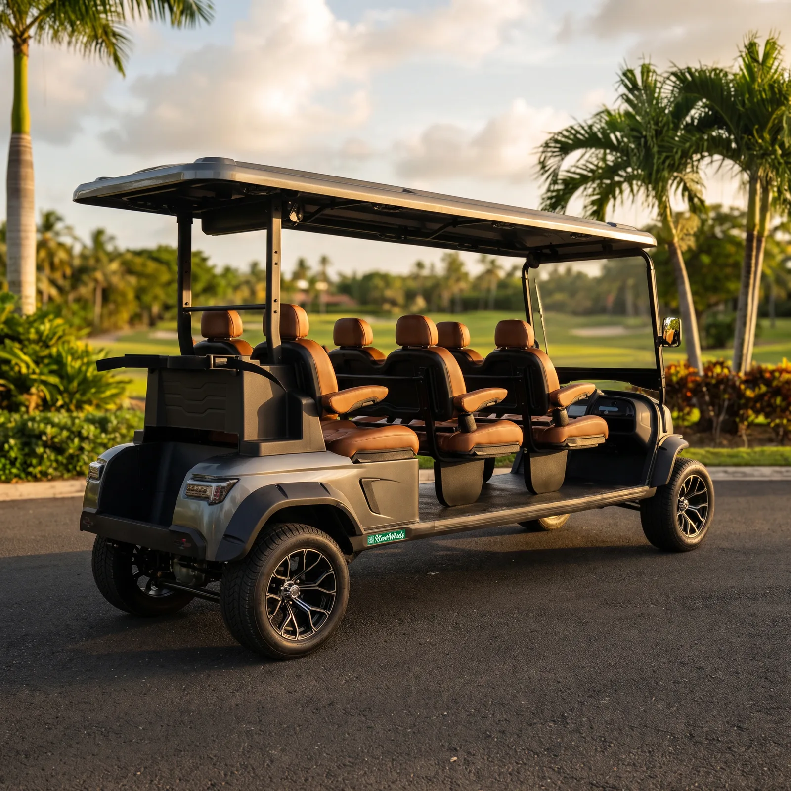 KleverEvo-6L: Lifted 6-Seat Electric Cart (LiFePO4, Power Steering)