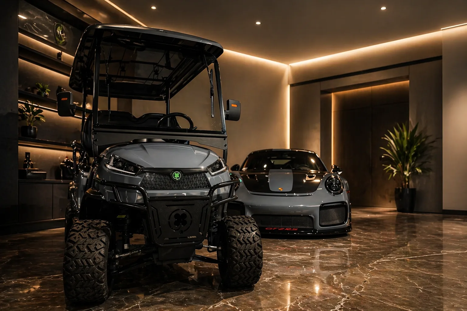 Carro de golf eléctrico elevado con batería de litio KleverOro-4